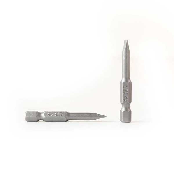 Superior Steel Single End Slotted Screwdriver Bits - 2 Inch Long - 5mm Wide Slot, PK 10 BS205-10PK